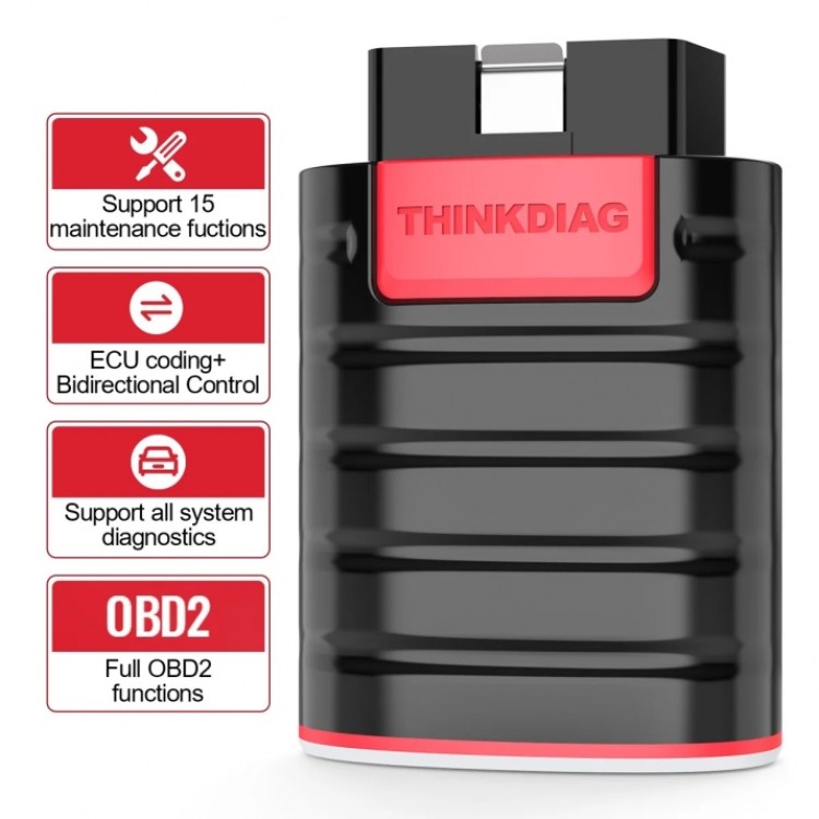 Автодиагностика ThinkCar ThinkDiag с Bluetooth, OBD2, 36 см удължителен кабел и 1 година безплатен лиценз Автодиагностика ThinkCar ThinkDiag с Bluetooth, OBD2, 36 см удължителен кабел и 1 година безплатен лиценз