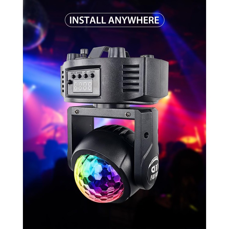 Двустранен диско прожектор Moving Head mini с 4 диода Двустранен диско прожектор Moving Head mini с 4 диода