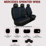 Комплект 2+1 Тапицерия за MERCEDES SPRINTER W906 2006-2018 – Еко кожа, Черна със син шев, 8 части Комплект 2+1 Тапицерия за MERCEDES SPRINTER W906 2006-2018 – Еко кожа, Черна със син шев, 8 части