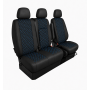 Комплект 2+1 Тапицерия за MERCEDES SPRINTER W906 2006-2018 – Еко кожа, Черна със син шев, 8 части Комплект 2+1 Тапицерия за MERCEDES SPRINTER W906 2006-2018 – Еко кожа, Черна със син шев, 8 части