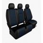 Комплект 2+1 Тапицерия за MERCEDES SPRINTER W906 2006-2018 – Еко кожа, Черна със син шев, 8 части Комплект 2+1 Тапицерия за MERCEDES SPRINTER W906 2006-2018 – Еко кожа, Черна със син шев, 8 части