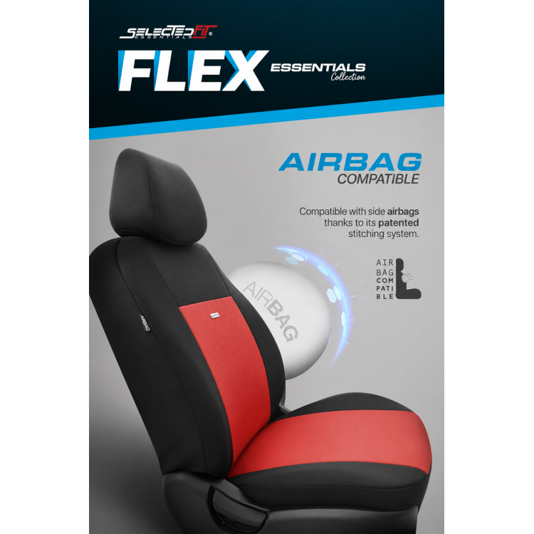 Комплект Тапицерия SelectedFit Flex Design by OTOM текстил – Черно-Червена, за Предни и Задни Седалки Комплект Тапицерия SelectedFit Flex Design by OTOM текстил – Черно-Червена, за Предни и Задни Седалки