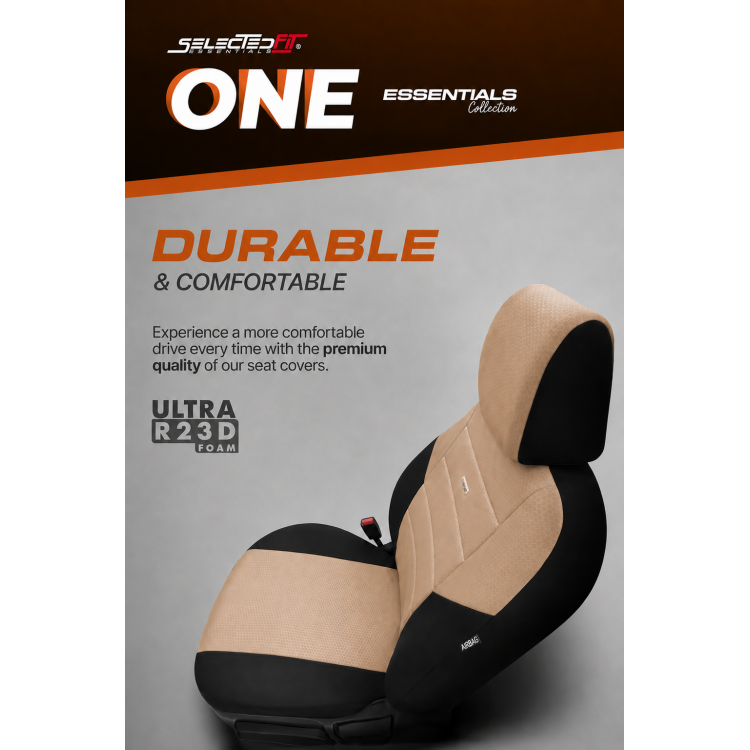 Комплект Тапицерия SelectedFit One Design by OTOM текстил – Черно-Бежова, за Предни и Задни Седалки Комплект Тапицерия SelectedFit One Design by OTOM текстил – Черно-Бежова, за Предни и Задни Седалки