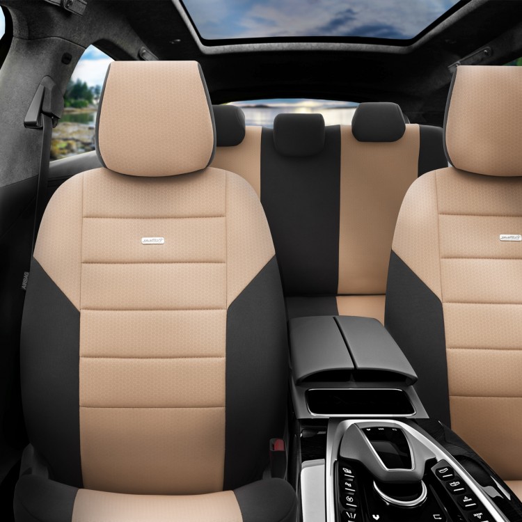 Комплект Тапицерия SelectedFit One Design by OTOM текстил – Черно-Бежова, за Предни и Задни Седалки Комплект Тапицерия SelectedFit One Design by OTOM текстил – Черно-Бежова, за Предни и Задни Седалки