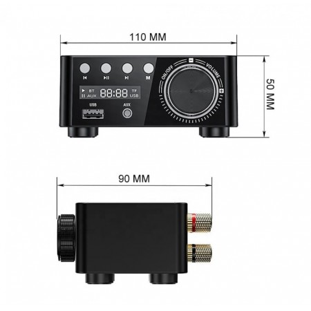 УСИЛВАТЕЛ HIFI 2X50W TPA3116 USB TF MP3 БЛУТУТ 5.0 УСИЛВАТЕЛ HIFI 2X50W TPA3116 USB TF MP3 БЛУТУТ 5.0