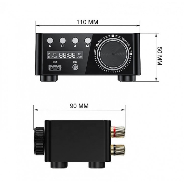 УСИЛВАТЕЛ HIFI 2X50W TPA3116 USB TF MP3 БЛУТУТ 5.0 УСИЛВАТЕЛ HIFI 2X50W TPA3116 USB TF MP3 БЛУТУТ 5.0