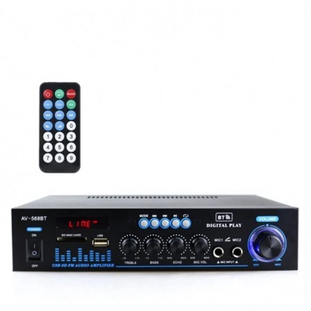 УСИЛВАТЕЛ С ТУНЕР USB/MP3 БЛУТУТ GENERIC КАРАОКЕ AV-568BT