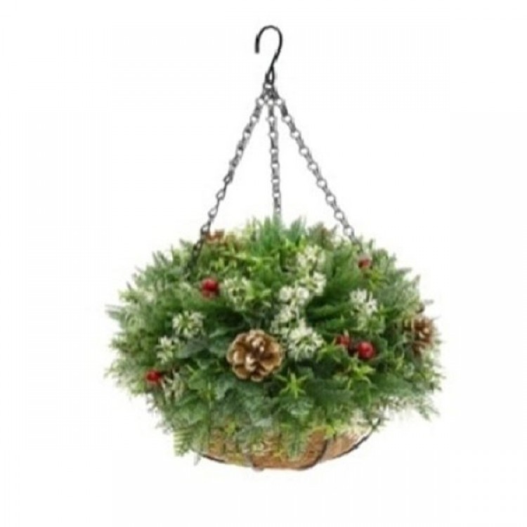Изкуствeна коледна кошница с борови шишарки MY GARDEN CCGU017-26 Pinecone, 48 х30 см