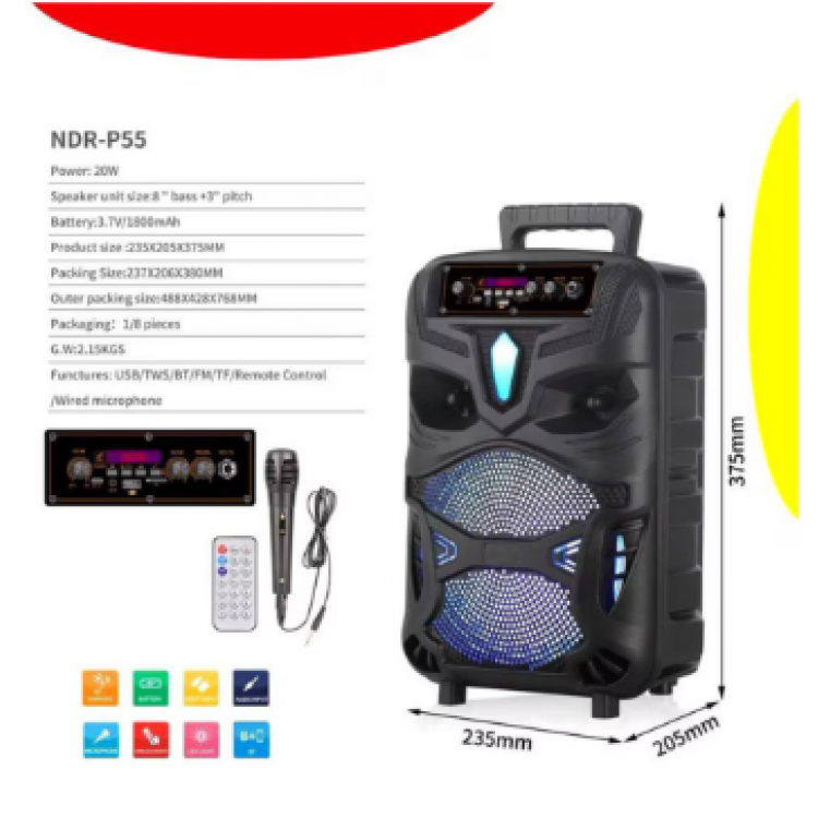 Караоке тонколона 8" NDR-P55 Караоке тонколона 8" NDR-P55