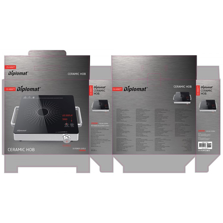 Котлон керамичен Diplomat DPL CS-H2027T, 2000W Котлон керамичен Diplomat DPL CS-H2027T, 2000W