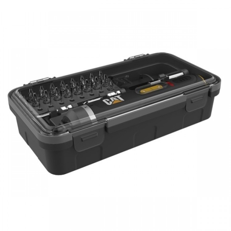 Акумулаторна отвертка CAT DX1110S, с вградена батерия и кабел за зареждане