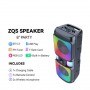 Преносима Bluetooth тонколона QS8268 с 2х8 инча говорители и 2 безжични микрофона Преносима Bluetooth тонколона QS8268 с 2х8 инча говорители и 2 безжични микрофона