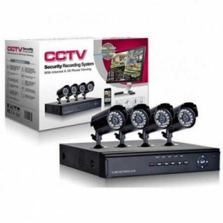 КОМПЛЕКТ ЗА ВИДЕОНАБЛЮДЕНИЕ- 4 КАМЕРИ + DVR