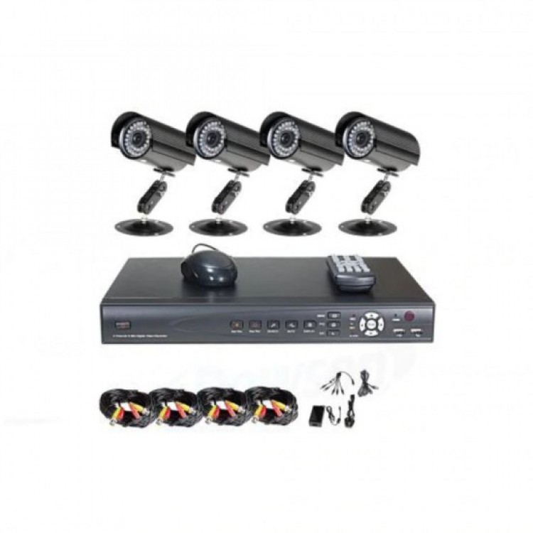 КОМПЛЕКТ ЗА ВИДЕОНАБЛЮДЕНИЕ- 4 КАМЕРИ + DVR КОМПЛЕКТ ЗА ВИДЕОНАБЛЮДЕНИЕ- 4 КАМЕРИ + DVR