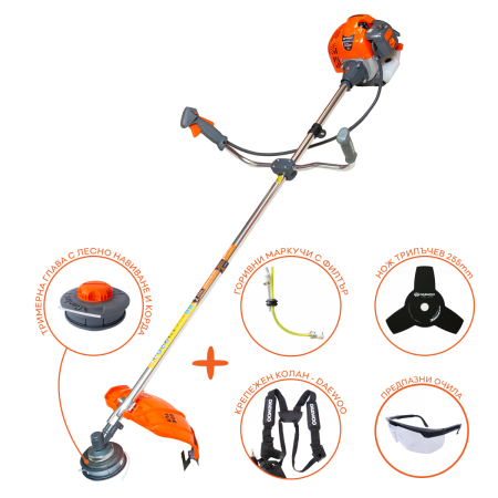 БЕНЗИНОВ ТРИМЕР С НОЖ И КОРДА DAEWOO DBC520