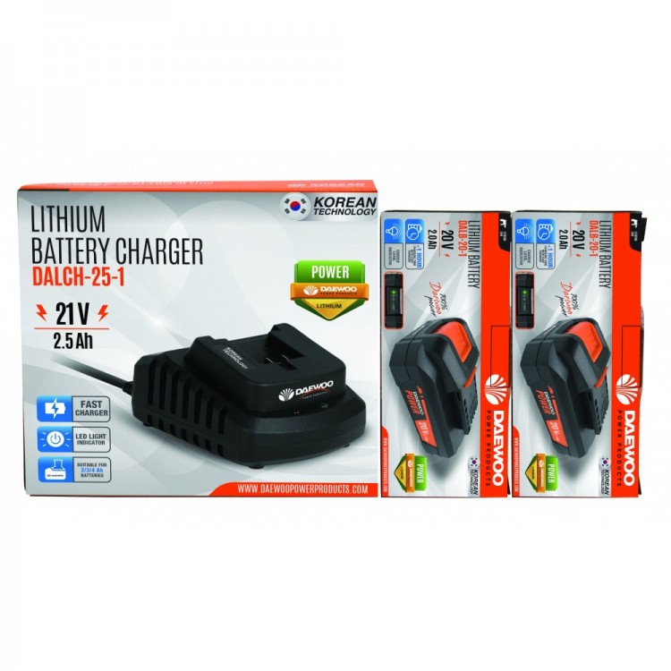 DAEWOO ЗАРЯДНА СТАНЦИЯ + 2 БАТЕРИИ 20V "UNI-BAT" DAEWOO ЗАРЯДНА СТАНЦИЯ + 2 БАТЕРИИ 20V "UNI-BAT"