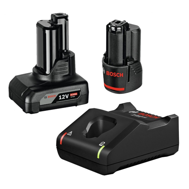 Bosch Батерия акумулаторна Li-Ion със зарядно устройство 12 V, 2/4 Ah, 2 бр., GBA 12 V Bosch Батерия акумулаторна Li-Ion със зарядно устройство 12 V, 2/4 Ah, 2 бр., GBA 12 V