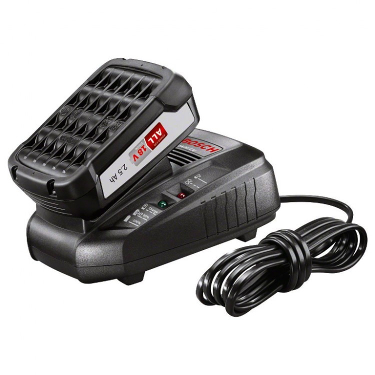 Bosch Батерия акумулаторна Li-Ion със зарядно устройство 18 V, 2.5 Ah Bosch Батерия акумулаторна Li-Ion със зарядно устройство 18 V, 2.5 Ah