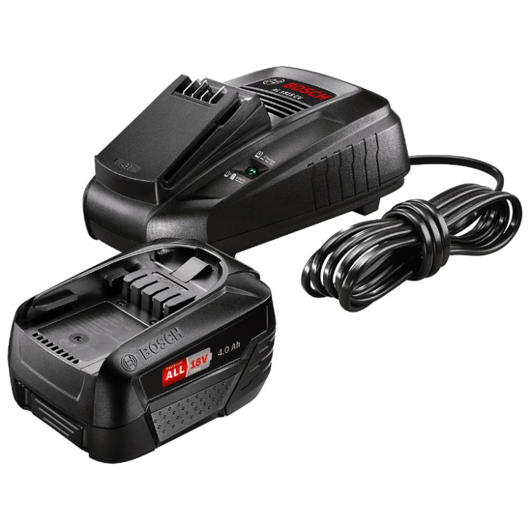 Bosch Батерия акумулаторна Li-Ion със зарядно устройство 18 V, 4 Ah, PBA 18 V Bosch Батерия акумулаторна Li-Ion със зарядно устройство 18 V, 4 Ah, PBA 18 V