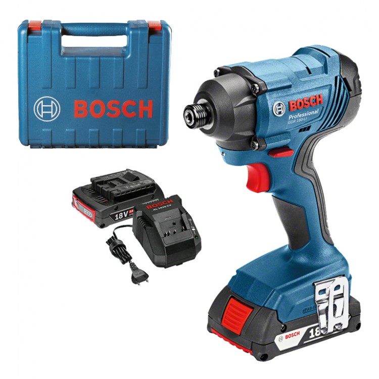 Bosch Гайковерт акумулаторен ударен 18 V, 2 Ah, 160 Nm, 1/4", GDR 180-LI Bosch Гайковерт акумулаторен ударен 18 V, 2 Ah, 160 Nm, 1/4", GDR 180-LI