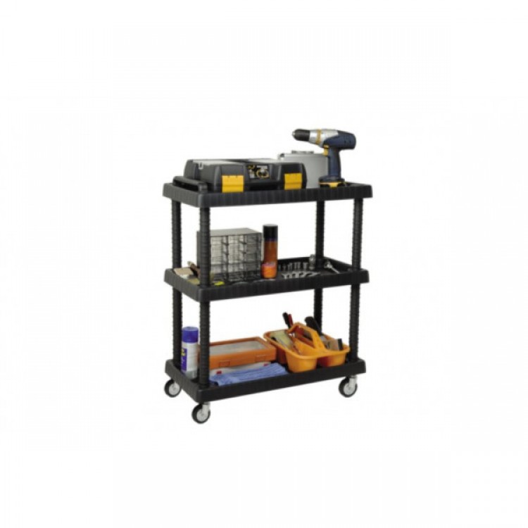 Стелаж с колела PVC 75х37.5х92см 3х40кг 175096 Стелаж с колела PVC 75х37.5х92см 3х40кг 175096