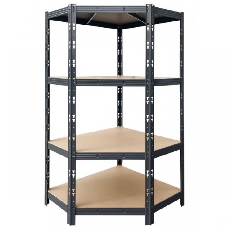 Стелаж метален ъглов Profi Black 1800/900/900/450 4 рафта x400 кг