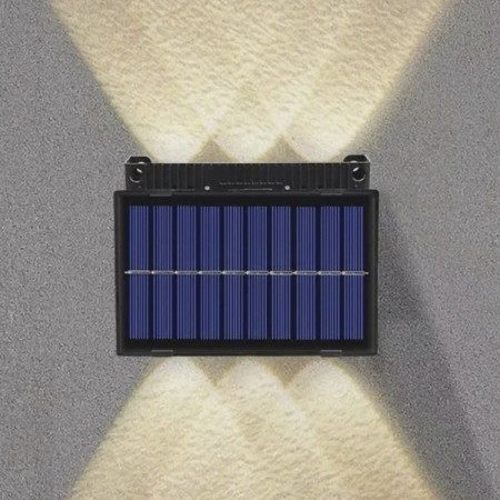 2 Броя соларна стенна лампа с 6 LED панела отгоре 2 Броя соларна стенна лампа с 6 LED панела отгоре