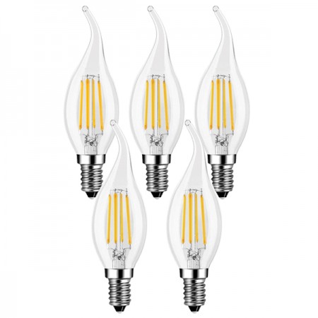 5 БРОЯ ДИМИРУЕМА LED FILAMENT ЛАМПА FLAME 5W E14 2700K
