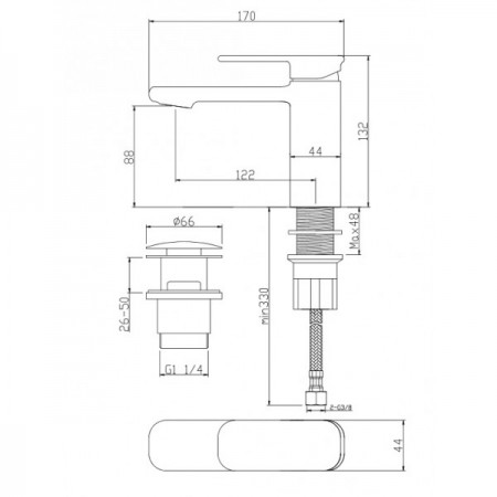 Едноръкохватков смесител за умивалник Cascada Vita Едноръкохватков смесител за умивалник Cascada Vita