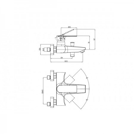 Едноръкохватков смесител за вана-душ Makena Моника Едноръкохватков смесител за вана-душ Makena Моника