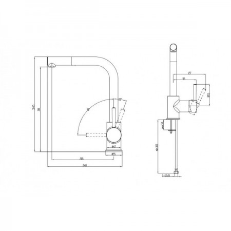 Едноръкохватков смесител за кухня с изтеглящ се душ Makena Електра Едноръкохватков смесител за кухня с изтеглящ се душ Makena Електра