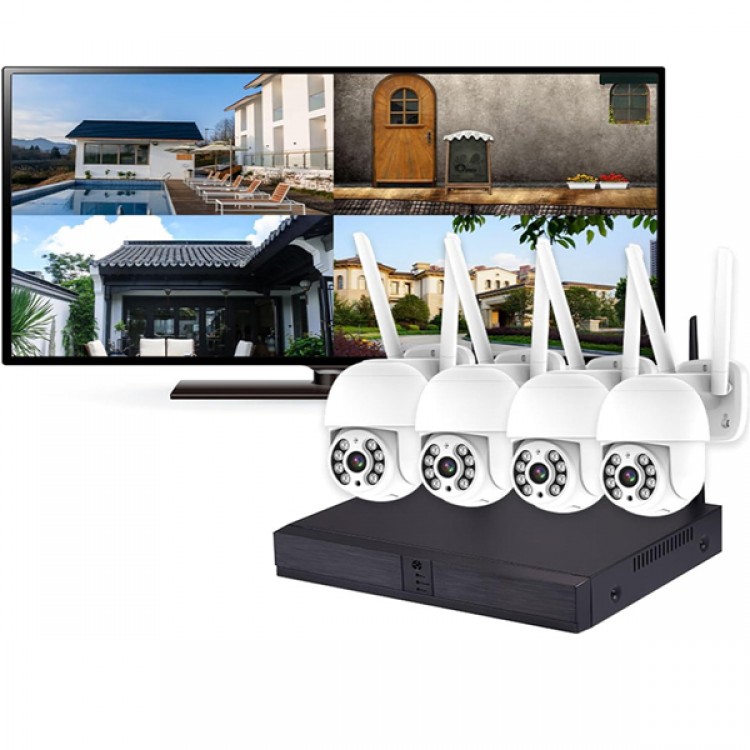 СИСТЕМА ЗА ВЪНШЕН МОНТАЖ С 4 БРОЯ 5MPX WIFI УПРАВЛЯЕМИ КАМЕРИ И 8 КАНАЛЕН DVR СИСТЕМА ЗА ВЪНШЕН МОНТАЖ С 4 БРОЯ 5MPX WIFI УПРАВЛЯЕМИ КАМЕРИ И 8 КАНАЛЕН DVR