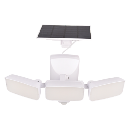 ТРОЕН СОЛАРЕН ПРОЖЕКТОР 15W IP54 СЪС СЕНЗОР, БЯЛ