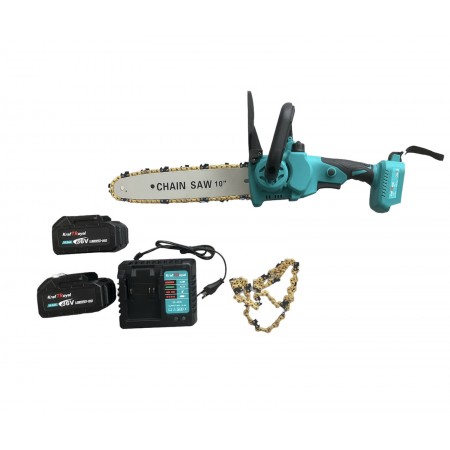 Акумулаторна резачка 25см шина с масления филтър и 2 вериги Акумулаторна резачка 25см шина с масления филтър и 2 вериги