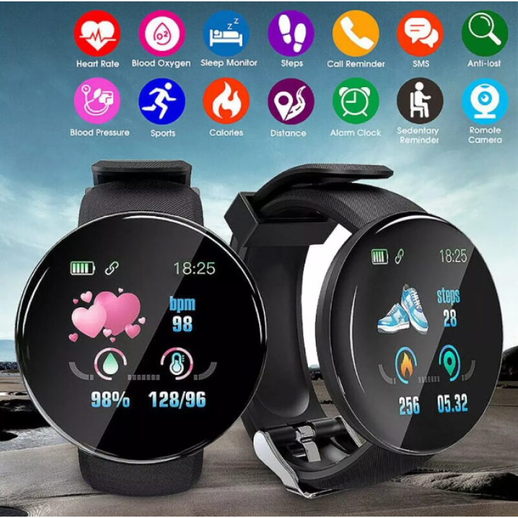 Смарт часовник d18, android, bluetooth, водоустойчив Смарт часовник d18, android, bluetooth, водоустойчив