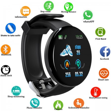 Смарт часовник d18, android, bluetooth, водоустойчив