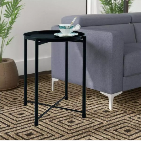 Черна кръгла метална маса Черна кръгла метална маса