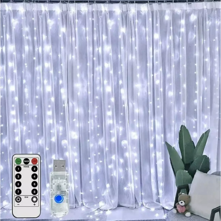 Коледна светлинна завеса с дистанционно 3X3 m Коледна светлинна завеса с дистанционно 3X3 m