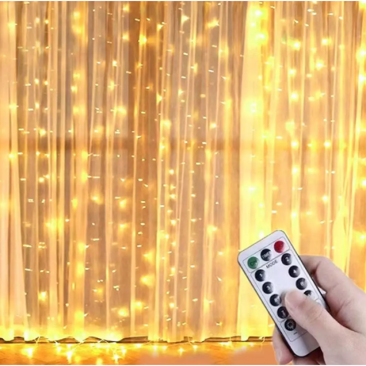 Коледна светлинна завеса с дистанционно 3X3 m Коледна светлинна завеса с дистанционно 3X3 m