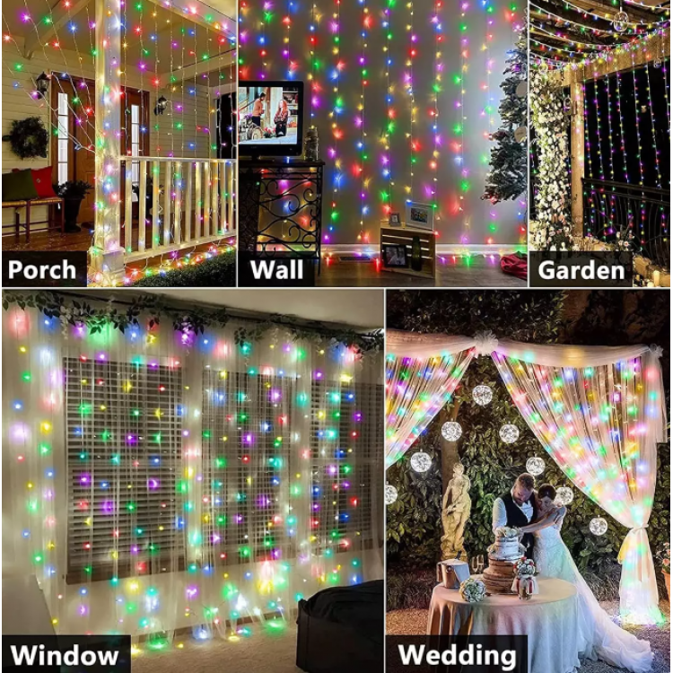 Коледна светлинна завеса с дистанционно 3X3 m Коледна светлинна завеса с дистанционно 3X3 m