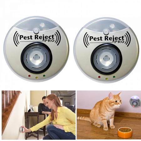 2 Броя ултразвуково устройство Pest Reject PRO против насекоми,мишки и всякакви вредители