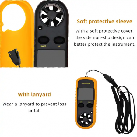 Преносим уред за тестване на вятър с LCD дисплей, Анемометър Преносим уред за тестване на вятър с LCD дисплей, Анемометър