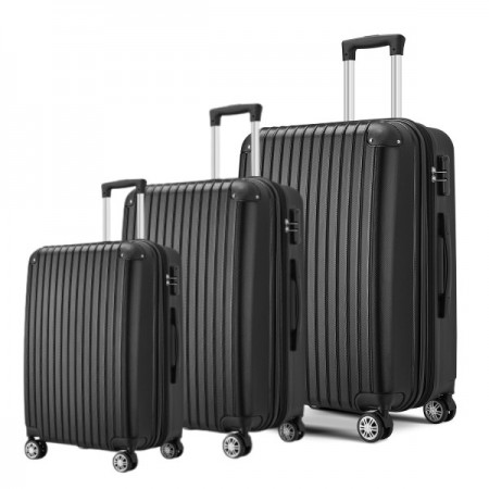 Комплект Куфари Travel line 3бр., ABS с диамантено покритие, WR-YS026 Black