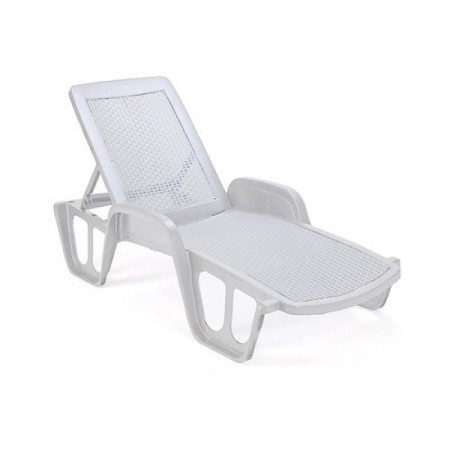 PVC шезлонг Ipae-progarden бял POL027BI, 71 x 192 x 100 см