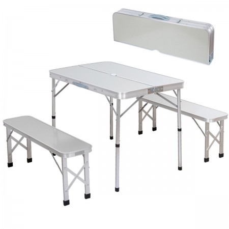 Сгъваема къмпинг маса с 2 пейк