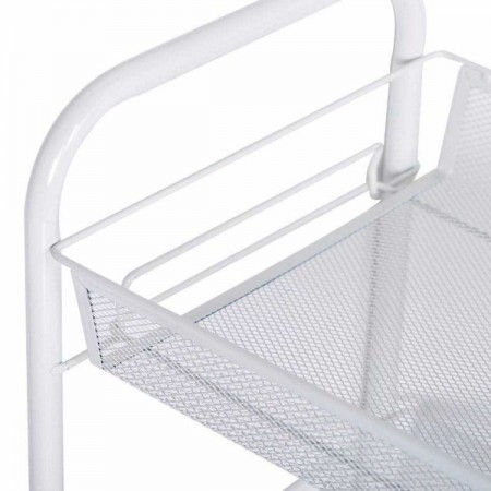 Стелаж на колела Ziel с 4 нива,бял 27x48x84cм Стелаж на колела Ziel с 4 нива,бял 27x48x84cм