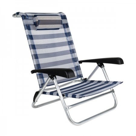 Плажен стол My Garden ZRC023-19, 47 x 52 x 77 см, черно райе