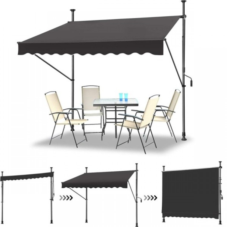 Тента с манивела My Garden WRAW02 тъмно сива, 350x120см Тента с манивела My Garden WRAW02 тъмно сива, 350x120см