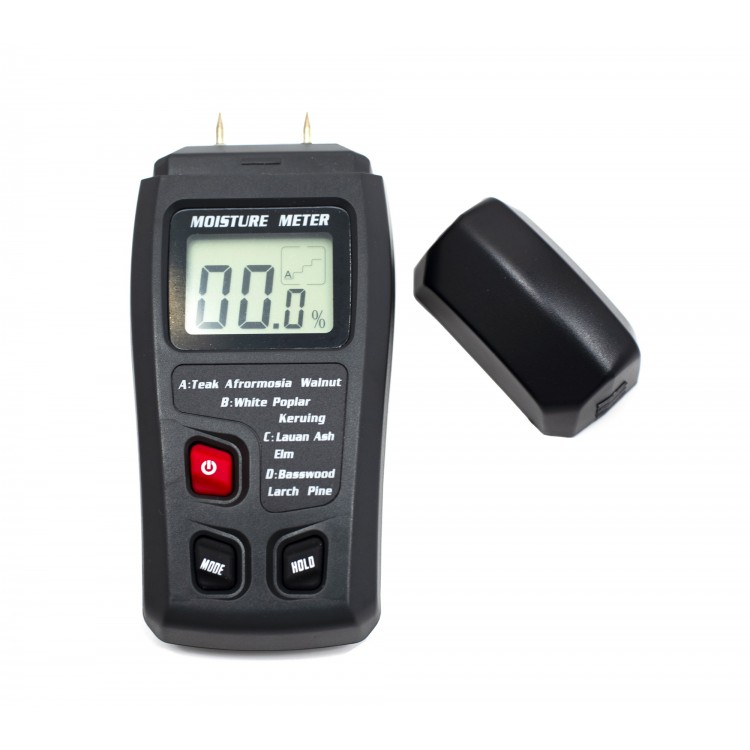 Влагомер за дървесина, 0 - 99%, захранване 1 х 9V, LCD дисплей Влагомер за дървесина, 0 - 99%, захранване 1 х 9V, LCD дисплей
