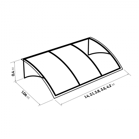 Козирка Primaterra Visiera 1.06 х 0.4 х 2.1 метра Козирка Primaterra Visiera 1.06 х 0.4 х 2.1 метра